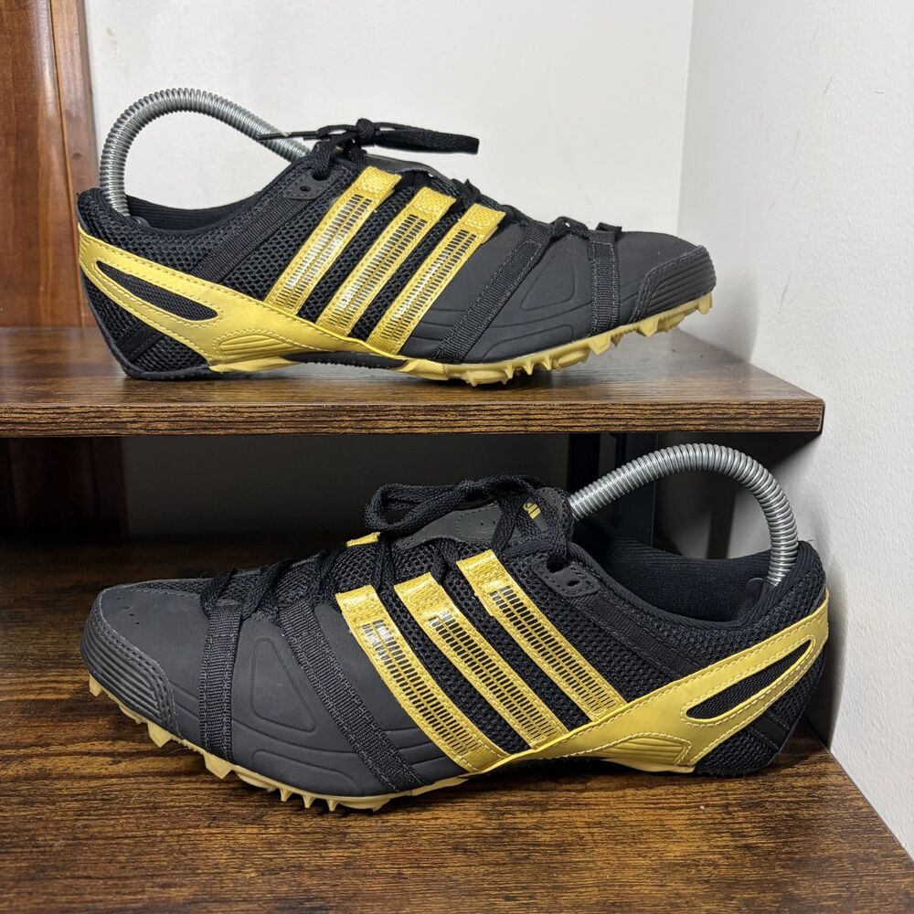 Adidas Track Field Spikes Black Gold G00093 New Mens 6.5